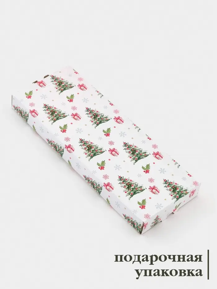 Подставка под ложку «Елочка» 26.5×9.5×2.5 см, стекло, белая, зелёная