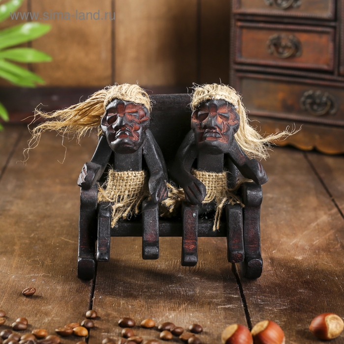 Сувенир «Парочка аборигенов», 14×14×11 см, дерево Сувенир «Парочка аборигенов», 14×14×11 см, дерево