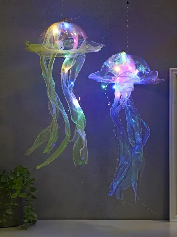Набор светящихся медуз 2 шт ночник LED RGB 3хAG13 20х20х50 см Набор светящихся медуз 2 шт ночник LED RGB 3хAG13 20х20х50 см