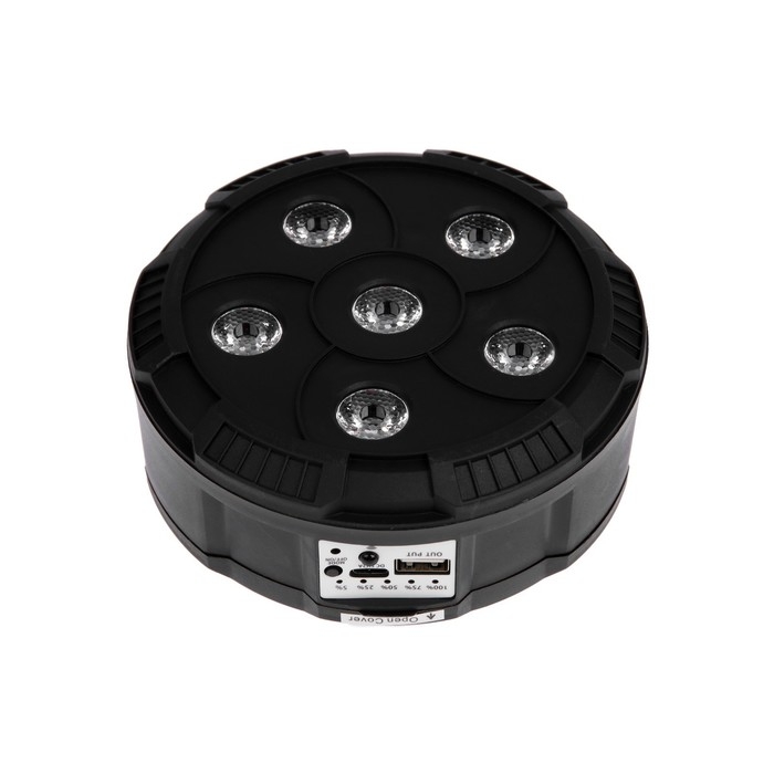 Садовый светильник на солнечной батарее «Прожектор», 13 × 6 × 13 см, 6 LED, пульт ДУ, свечение RGBW Садовый светильник на солнечной батарее «Прожектор», 13 × 6 × 13 см, 6 LED, пульт ДУ, свечение RGBW