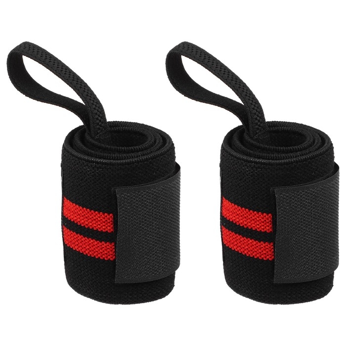 Бинты для фиксации запястья ONLYTOP, цвет черный/красный Бинты для фиксации запястья ONLYTOP, цвет черный/красный