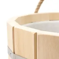 Ведро из липы, 15л,  пластиковая вставка, ручка-веревка