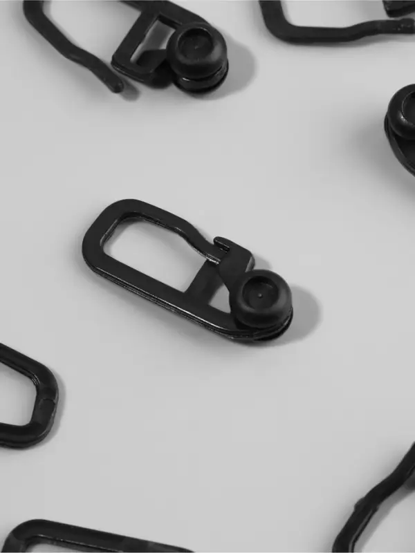 Крючок для штор, гвоздик с замком, 2.7&times;1.1 см, 20 шт., чёрный