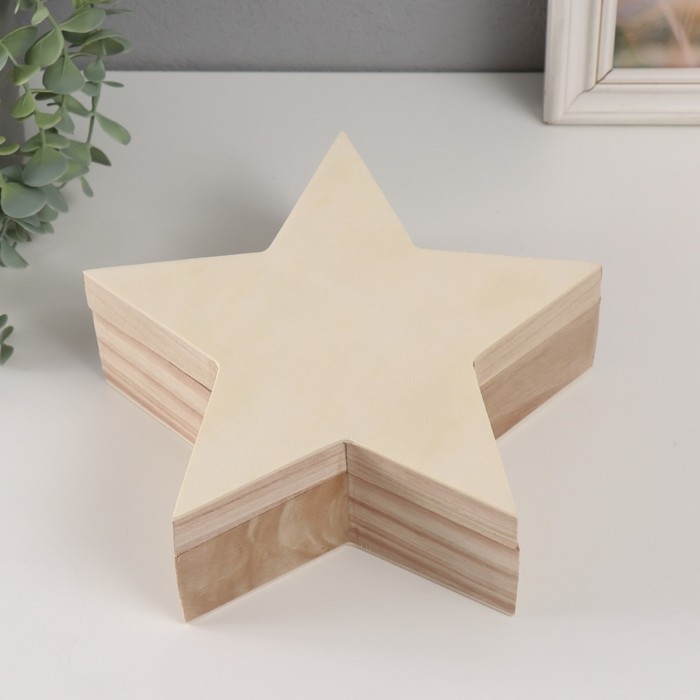 Шкатулка дерево под роспись  Шкатулка дерево под роспись "Звезда" крышка на магнитах 23,5х23,5х8 см