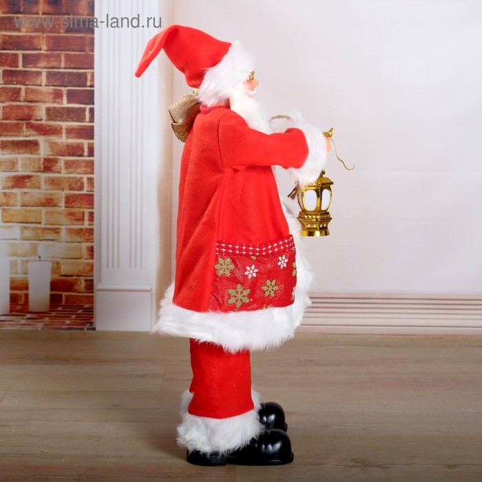 Дед Мороз  Дед Мороз "Красная шубка, в очках, с фонариком" двигается, с подсветкой, 70 см