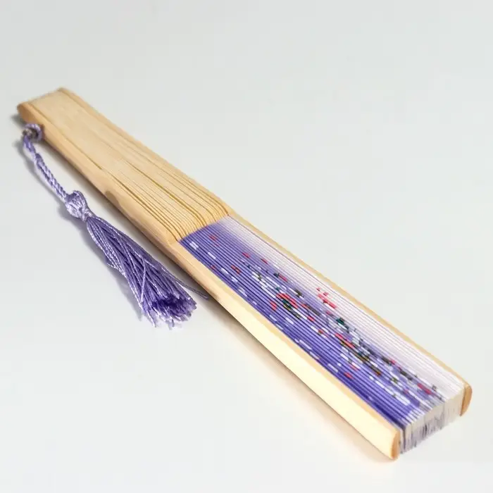 Веер дерево, текстиль h=21 см Веер дерево, текстиль h=21 см "Лепестки" сиреневый, с кисточкой