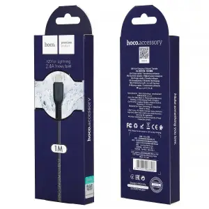 Кабель USB на Lightning 1M 2.4A X20 HOCO черный
