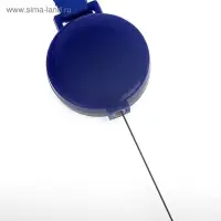 Лента для бейджа, 10 мм &times; 85 см, с держателем - рулеткой 40 см, и петлей, на кнопке, синий