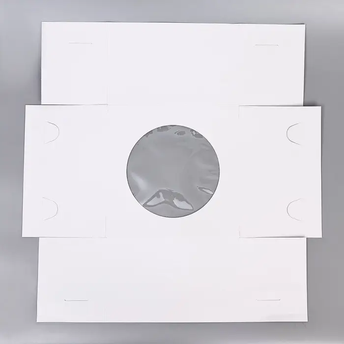 Коробка под торт, с окном, белая, 30&times;30&times;19 см