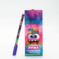 Ручка пиши-стирай с колпачком "Буки Бяки", синяя паста 0.5 мм