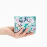 Кошелёк женский на кнопке, 10.5&times;2.5&times;8.5 см, с цветочным принтом, бирюзовый