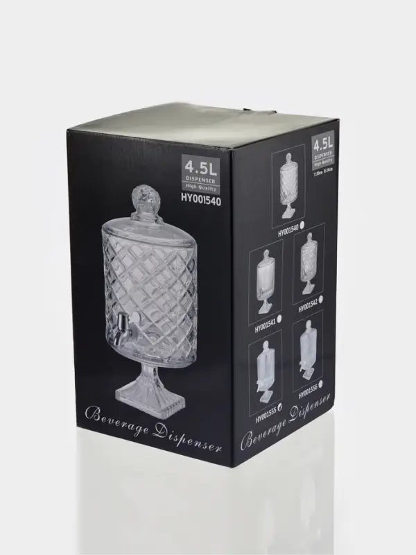 Диспенсер для напитков &laquo;Элизиум &raquo;, 4.5 л, 20&times;39 см, на ножке, стекло, прозрачный