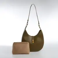 Сумка женская багет TEXTURA на молнии, 27&times;9&times;23 см, хаки