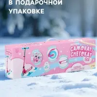 Самокат-снегокат 2 в 1 Snow Cat, колёса 120 мм, голубой, розовый