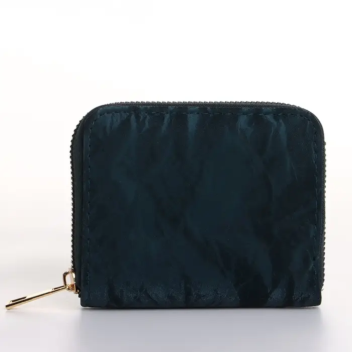 Кошелёк женский на молнии 11&times;2.5&times;9 см, однотонный, зелёный