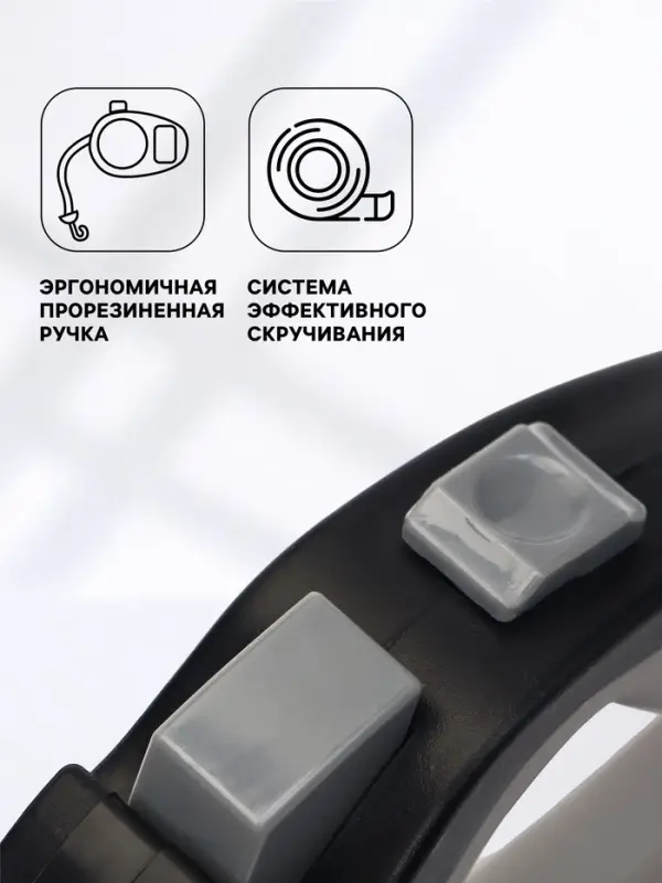 Рулетка &laquo;Пижон&raquo;, 3 м, до 15 кг, трос, светоотражающая, прорезиненная ручка, серая