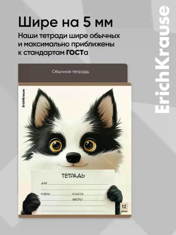 Тетрадь 12 листов в клетку ErichKrause Note Friends, МИКС