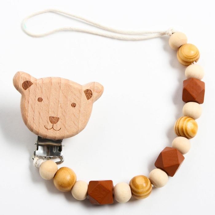 Держатель для соски - пустышки «Мишка», деревянный Держатель для соски - пустышки «Мишка», деревянный