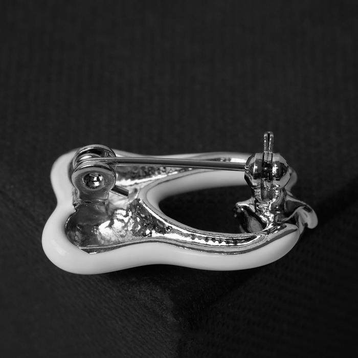 Брошь «Зуб» со стразой, цвет белый в серебре Брошь «Зуб» со стразой, цвет белый в серебре