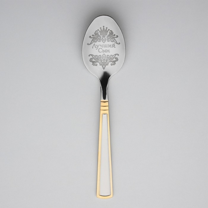 Ложка чайная с гравировкой &laquo;Лучший сын&raquo;, в подарочной коробке, 3 х 14 см.