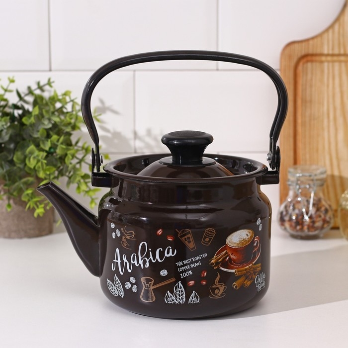 Чайник цилиндрический, 2 л, индукция, деколь МИКС, цвет коричневый Чайник цилиндрический, 2 л, индукция, деколь МИКС, цвет коричневый