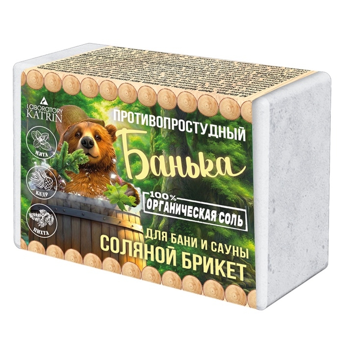 Соляной брикет для бани  Соляной брикет для бани "Банька" противопростудный, 500 г