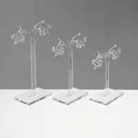 Подставка под серьги &laquo;QF. Ажурная&raquo;, набор 3 шт. h=8.5, 10, 12 см, прозрачная