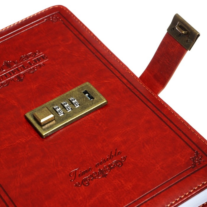 Ежедневник недатированный А5, 100 листов в клетку, с хлястиком, обложка кожзам (с кодовым замком) МИКС Ежедневник недатированный А5, 100 листов в клетку, с хлястиком, обложка кожзам (с кодовым замком) МИКС