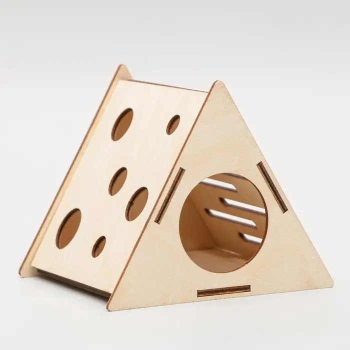 Домик для грызунов &laquo;Сыр&raquo;, 12.5&times;11.5&times;11 см, дерево