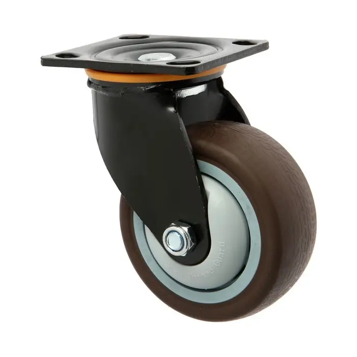 Колесо для трансп. тележек поворотное ТУНДРА, d=125 мм, на площадке, покрытие TPR=