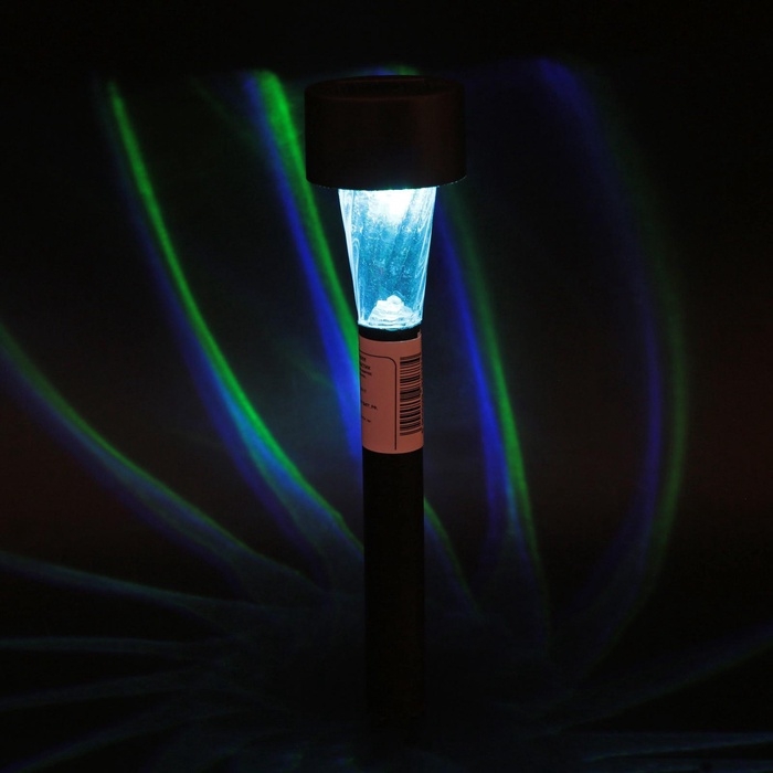 Садовый светильник на солнечной батарее «Трапеция», 4.5×30×4.5 см, 1 LED, свечение мульти (RGB)