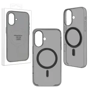 Чехол для iPhone 16 Plus Clear Case Black (MagSafe + анимация NFC Clear) ORG