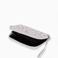 Кошелёк на молнии, 12&times;1.5&times;9 см, с принтом, белый/розовый