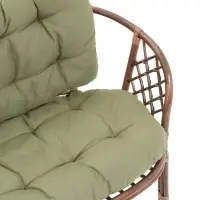 Набор садовой мебели "Bagama": 2 кресла, 1 диван, 1 стол, ротанг тёмный, подушки зелёные