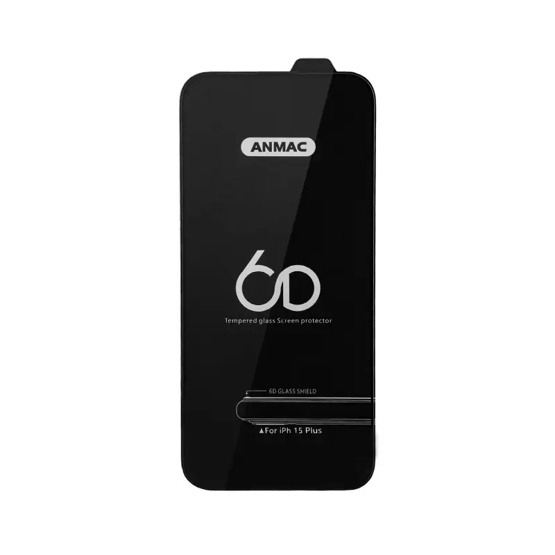 Защитное стекло для iPhone 15 Plus/16 Plus Anmac 6D Black без упаковки Арт. 1137444 (10 шт./уп.)