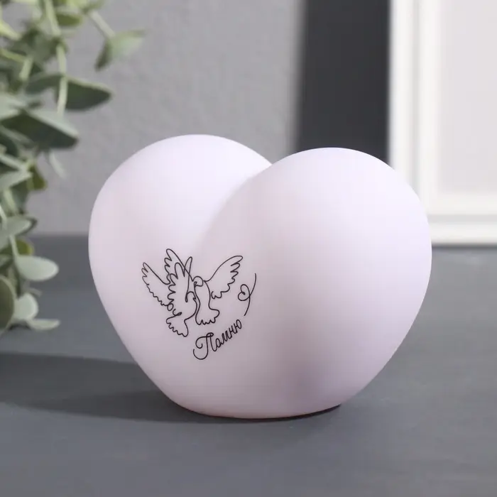 Фигурка световая RISALUX &laquo;Сердце. Голуби&raquo;, LED-ночник, 3хLR44, 8&times;11&times;7 см