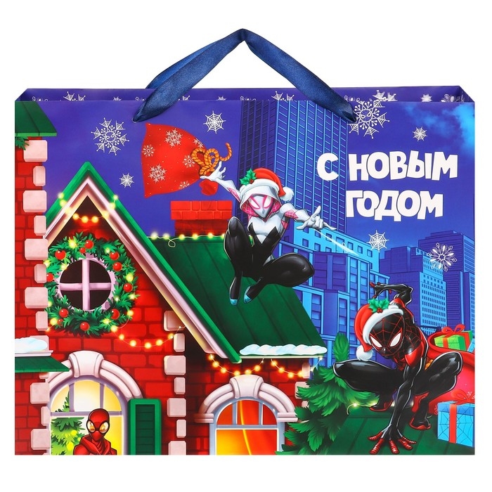 Пакет подарочный "С Новым годом!", 31х40х11 см, упаковка, Человек-паук