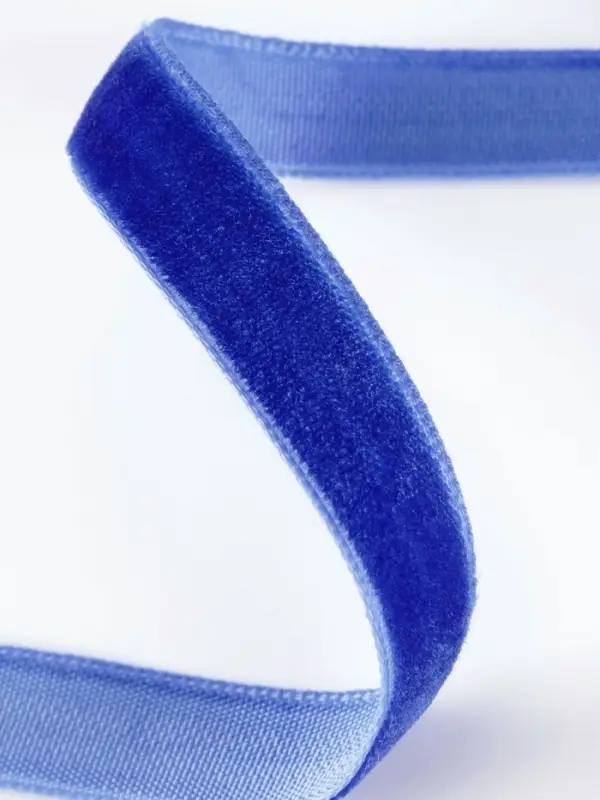 Лента бархатная, 10 мм, 18&plusmn;1 м, синяя №47