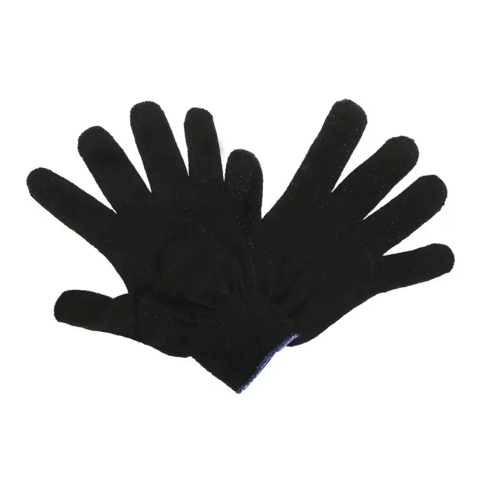 Перчатки садовые, хб, вязка 10 класс, 4 нити, размер 9, без покрытия, чёрные