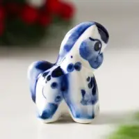 Сувенир Лошадка Кроха, 4х4х2,5 см, гжель