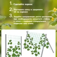 Сетка садовая для огурцов, шпалерная, 5&times;2 м, ячейка 15&times;15 см, Greengo