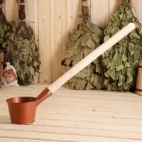 Ковш - черпак для бани и сауны &laquo;Бронза&raquo;, 500 мл, металлический, деревянная ручка, &laquo;Добропаровъ&raquo;