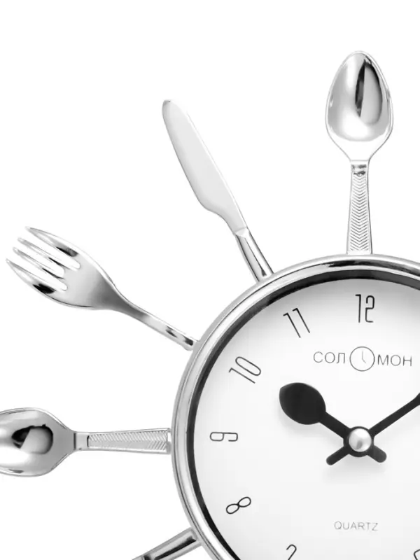 Часы настенные интерьерные &laquo;Вилки, ложки, поварешки&raquo;, серия: Кухня, бесшумные, плавный ход, 25&times;25 см, циферблат d=11 см, от батарейки 1&times;АА