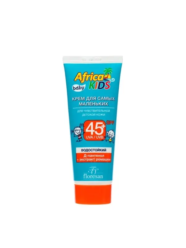 Солнцезащитный крем водостойкий Africa Kids baby для самых маленьких SPF 45+, 50 мл