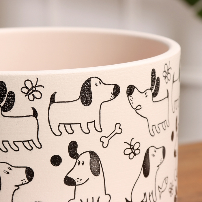 Горшок цветочный Собаки белый бук №3, 2,9 л, d - 19 см Горшок цветочный Собаки белый бук №3, 2,9 л, d - 19 см