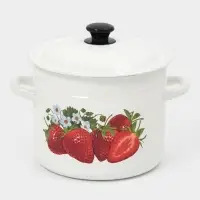 Кастрюля эмалированная, 7 л, d=23.5 см, с крышкой, белая