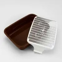 Туалет с сеткой, 44&times;33&times;11.5 см, коричневый, белый