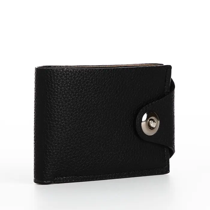 Портмоне мужское, на магните, 3 отделения, чёрное