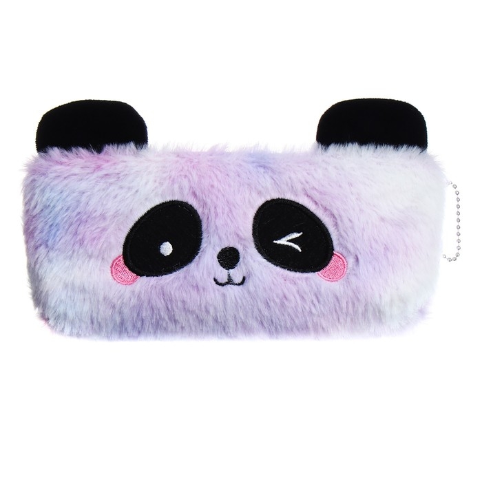 Пенал школьный меховой на молнии Calligrata Пенал школьный меховой на молнии Calligrata "Панда", микс