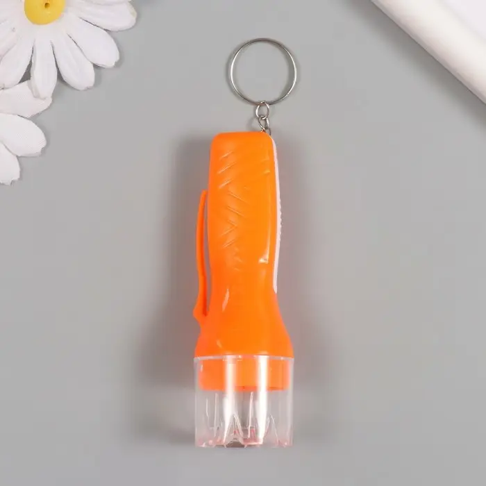 Фонарик брелок для ключей на кольце «Галочки», светит, LR41×3 шт., 2.6×2.6×9.5 см, МИКС Фонарик брелок для ключей на кольце «Галочки», светит, LR41×3 шт., 2.6×2.6×9.5 см, МИКС